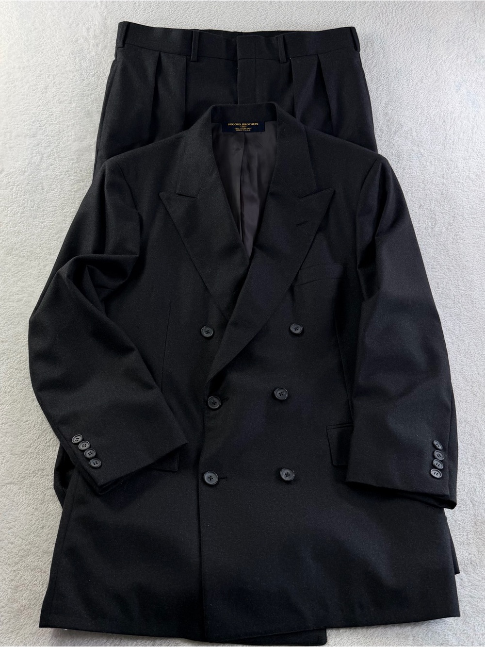 Vintage 80s Brooks Brothers 346 Double Breasted Suit USA Made 41R 33x30 Pleated